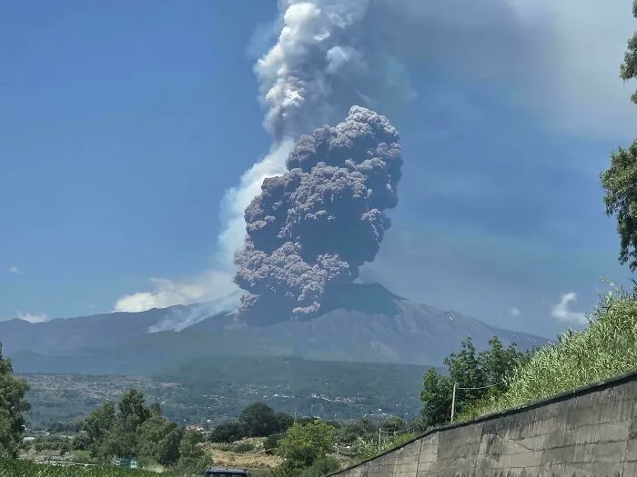 While I Was On The Highway I Witnessed The Eruption Of Etna Live... It Was Exciting