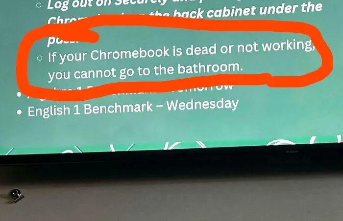 Can’t Use Bathroom Without Chromebook. I’m In H**h School