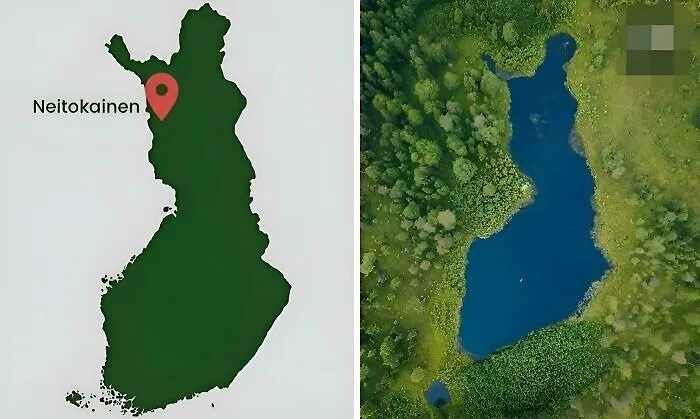 There's A Lake In Finland That Looks Like Finland!