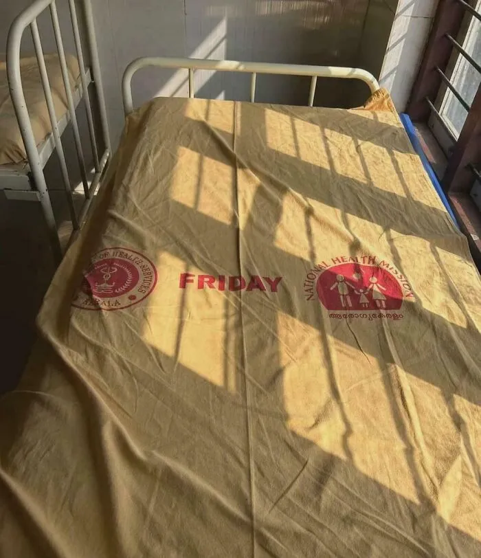 The Bedsheets In Government Hospitals (Of Kerala) Have The Day Printed On Them To Ensure They Are Changed Daily