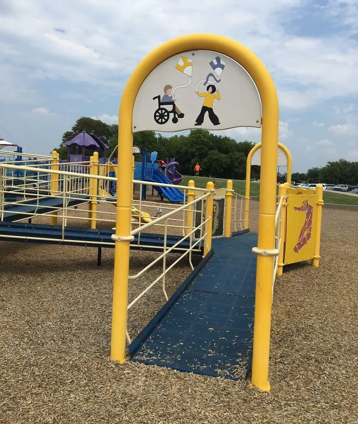 This Park Has Ramps Throughout It So Kids In Wheelchairs Can Play Too