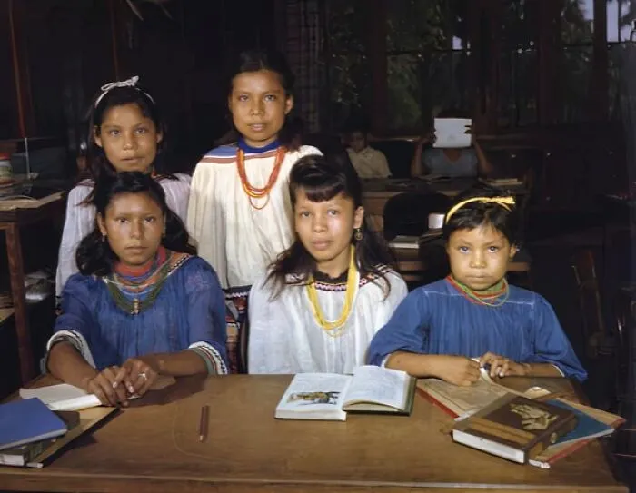 Seminole Children In A Government School At The Brighton Indian Reservation