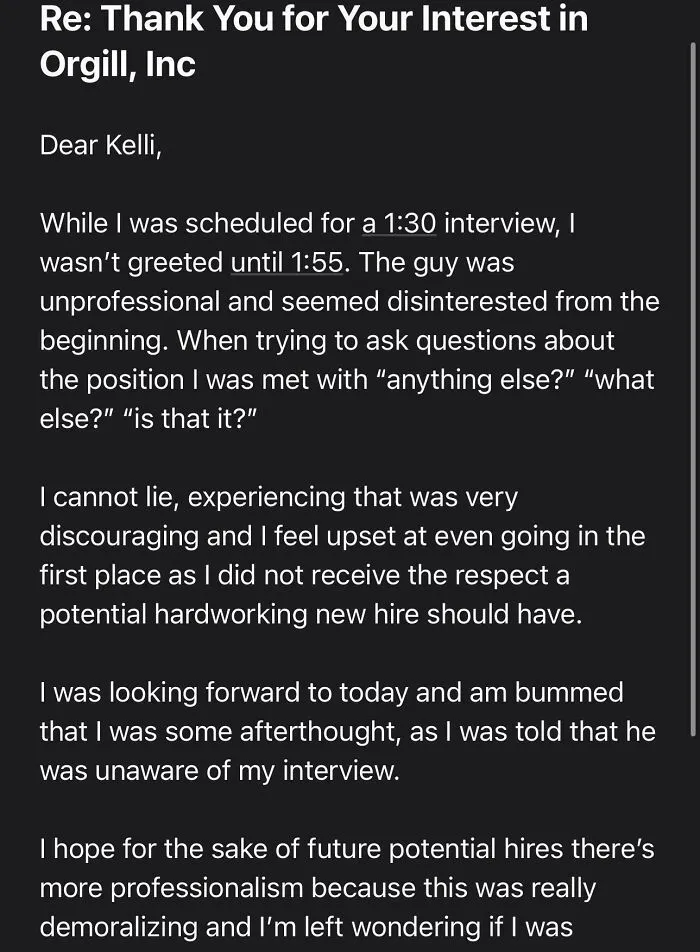 Had The Worst Interview Of My Life And A Rejection 1 Hour Later