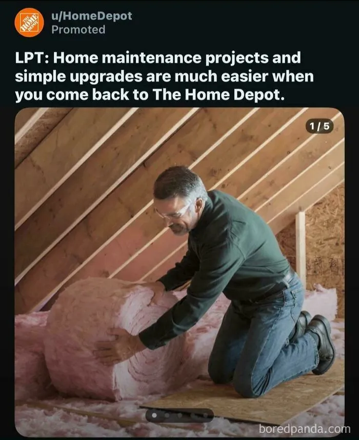 Man installing insulation for home maintenance projects and upgrades