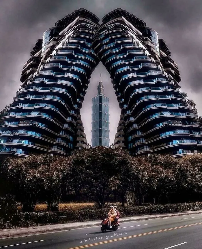Agora Garden, Taipei, With The Original Evil Building Taipei 101 In The Background