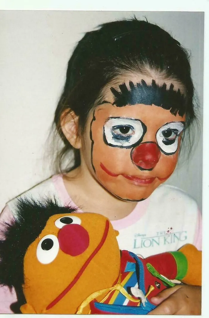 My Sister Asked Me To Post This For Her. She Asked The Babysitter To Make Her Look Like Ernie. She Loved Ernie