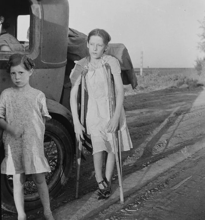 Children Of Oklahoma Drought Refugees Near Bakersfield, California, 1935