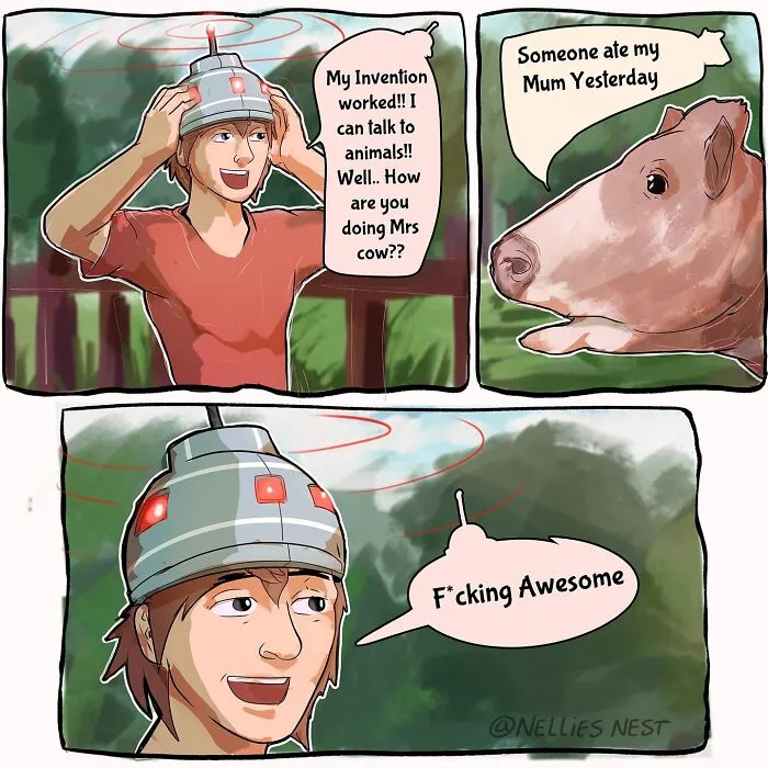 If You’re Feeling Weird, You Might Like These 50 Surreal Comics By ‘Nellie’s Nest’