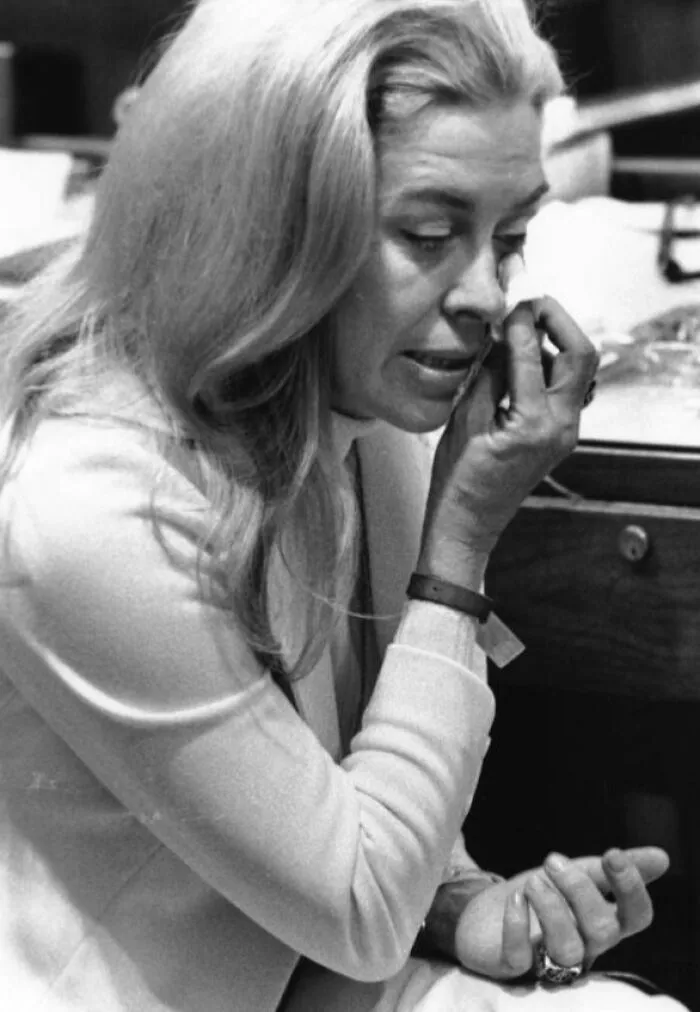 Senator Lori Wilson Wipes A Tear From Her Eye Following The Defeat Of The Era In The Senate, Tallahassee, Florida, Circa 1970