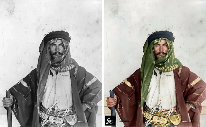 A Young Man From The Levant Wearing Traditional Bedouin Clothes, Early 1900s