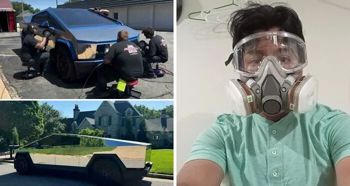 It's Dumb Enough To Polish A Cyber Truck To A Near Mirror-Like Finish. But Doing It Without A <span Style="Font:inherit;color:#d74b1f;"> Respirator</Span>? Next Level Genius.