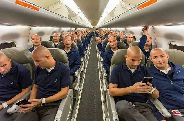 This Guy Found Himself On An Empty Airplane And Took A Picture In Every Seat And Photoshopped It Together