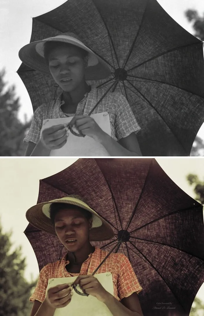 Young Woman With Umbrella, Louisiana, 1937