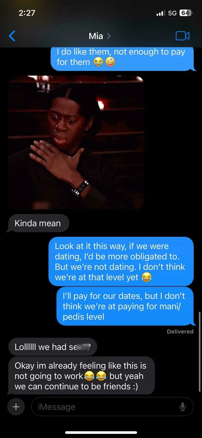 Text conversation with meme reaction showing toxicity in nice girls, illustrating toxic behaviors like nice guys in relationships.
