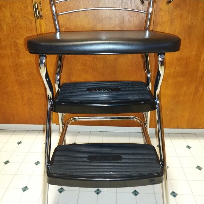That One High Shelf In Your Kitchen Has Officially Been Put On Notice By The Coolest Thing To Come Out Of Your Grandma's House, A <a Style="Display:inline;" Href="Https://Www.amazon.com/Cosco-11140tea1e-Stylaire-Chair-Stool/Dp/B07rsh2rqx?ie=utf8&th=1&linkcode=ll1&tag=bpfrog-20&linkid=379fd613ffd2daa8bcd9b821f9128287&language=en_us&ref_=as_li_ss_tl" Target="_blank">  <span Style="Font: Inherit; Color: #d74b1f;"> Cosco Stylaire Retro Chair Step Stool Combo </Span>