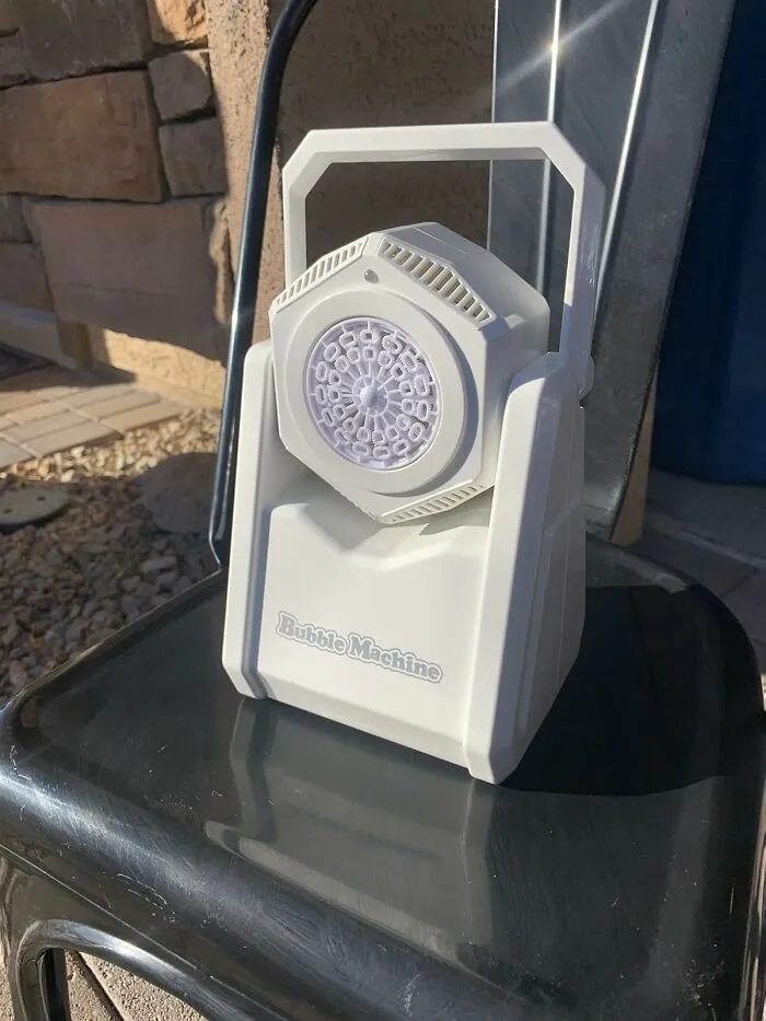 The Manual Labor And Subsequent Lightheadedness Of Blowing Your Own Bubbles Have Been Outsourced To This <a Style="Display:inline;" Href="Https://Www.amazon.com/Bubble-Machine-Kids-Toddlers-Automatic/Dp/B0dk99g8gv?ie=utf8&th=1&linkcode=ll1&tag=bpraccoon-20&linkid=b61c2c267fdd72a9a3effe3c18a8c23e&language=en_us&ref_=as_li_ss_tl" Target="_blank">  <span Style="Font: Inherit; Color: #d74b1f;"> Bubble Machine </Span>