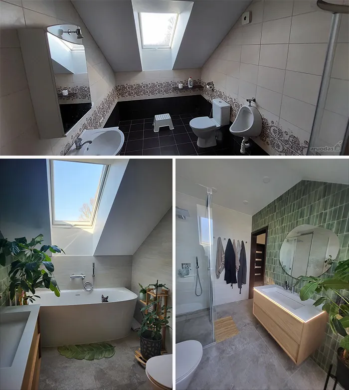 Before And After Of Our Ugly Bathroom