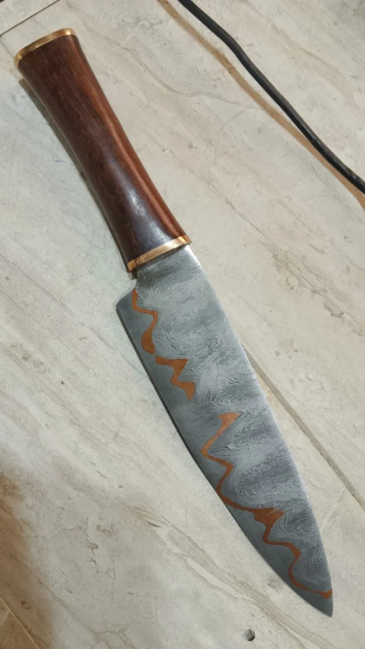 Cu Mai Custom Handmade San Mai Chef Knife Gift For Her