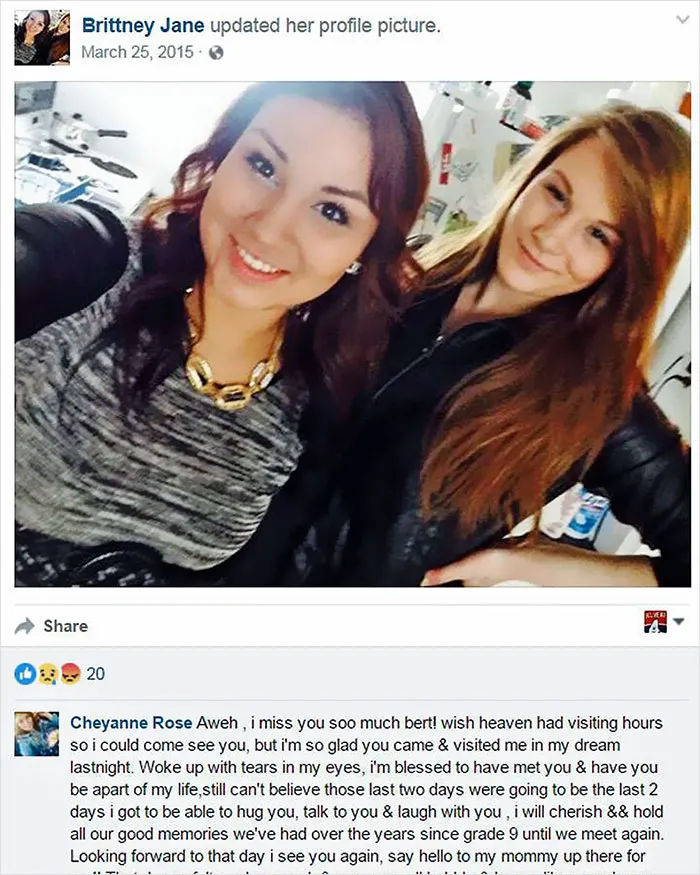 Two young women smiling for a selfie, representing terrifying and horrific backstories behind the photo.