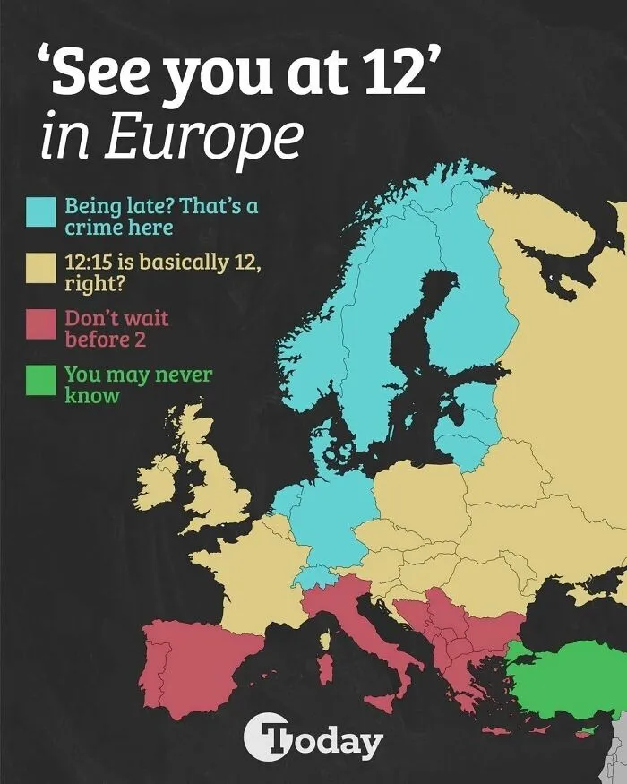 As A German, For A Personal Meeting 12 Means 12 But For A Professional Meeting 12 Means Be 5 Minutes Early. Any Alternative Interpretation Hurts My Little German Brain