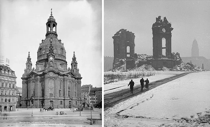 Dresden Frauenkirche, Germany. Constructed From 1726 To 1743, Destroyed In 1945 During The Bombing Of Dresden  In World War 2