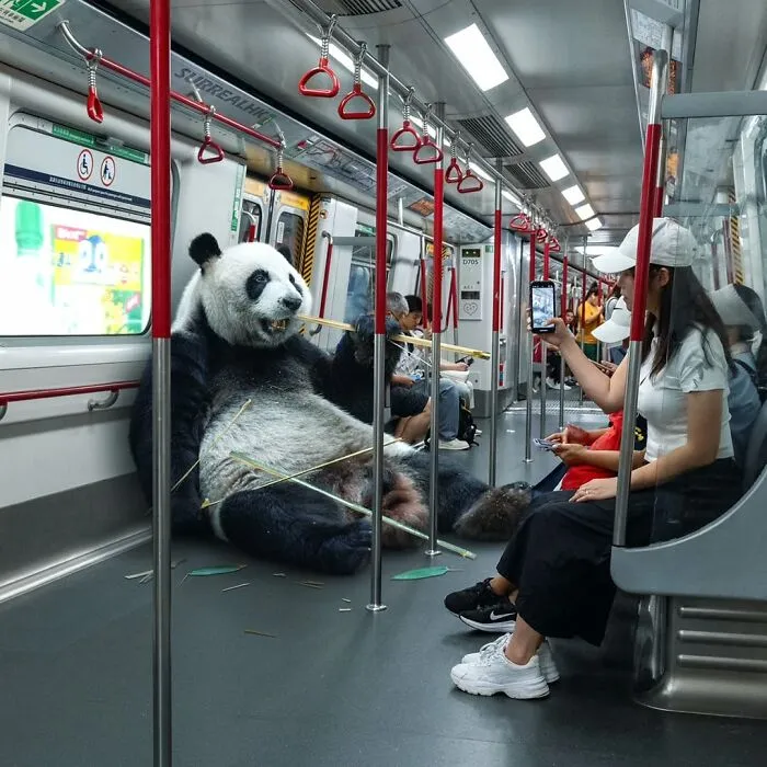 23 Surreal Panda Pics That Turn Everyday Hong Kong Into A Giant Playground