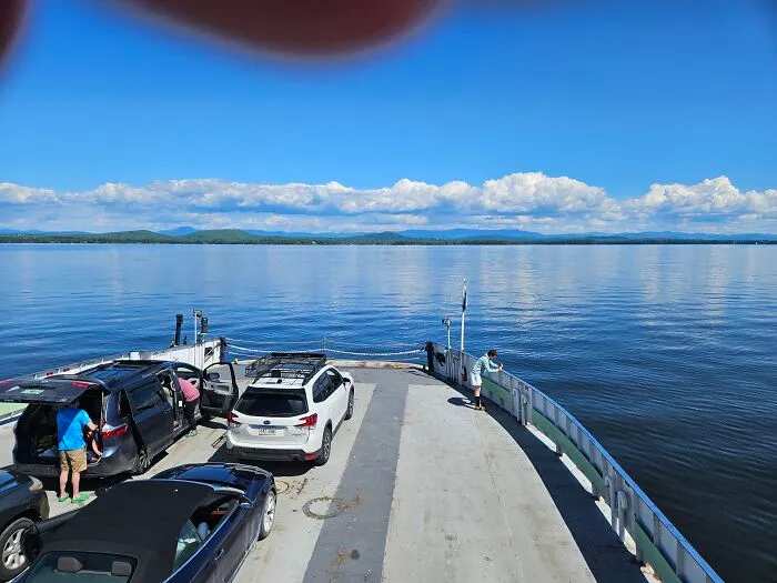 On The Ferry From NY State To Vermont. Yes That Is My Finger At The Top Of The Pic