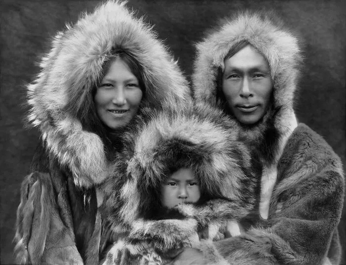 Inupiat Family From Noatak, Alaska, 1929
