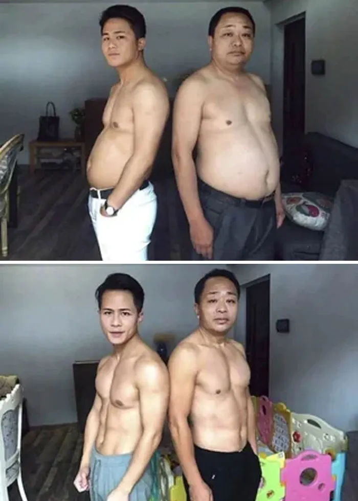 Father And Son Decides To Get In Shape Together