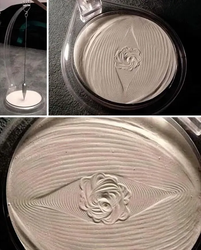 Cuando un terremoto de 6,8 grados azotó Olympia, Washington, en 2001, el dueño de una tienda descubrió que un péndulo que hacía trazos en la arena registraba las vibraciones.