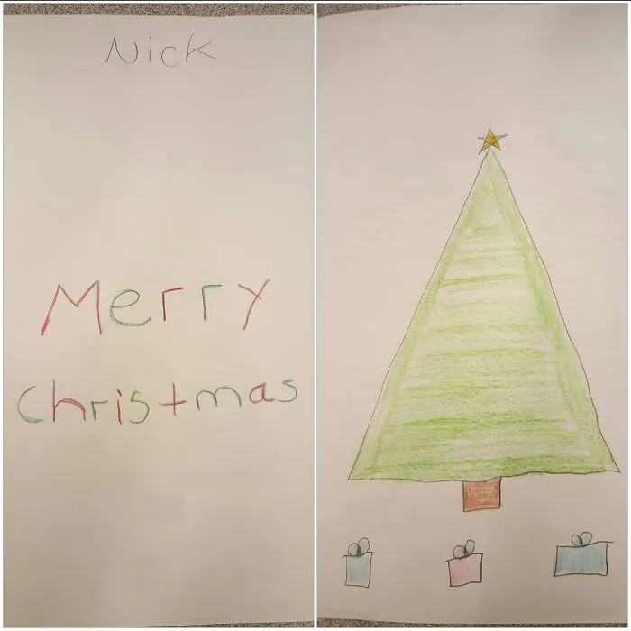 A Co-Worker Of Mine With Down Syndrome Makes Me A Card Every Christmas