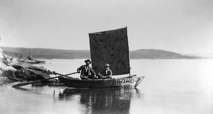The Annie, First Boat Ever Launched On Yellowstone Lake, William Henry Jackson Photo Taken During The 1871 Hayden Geological Survey