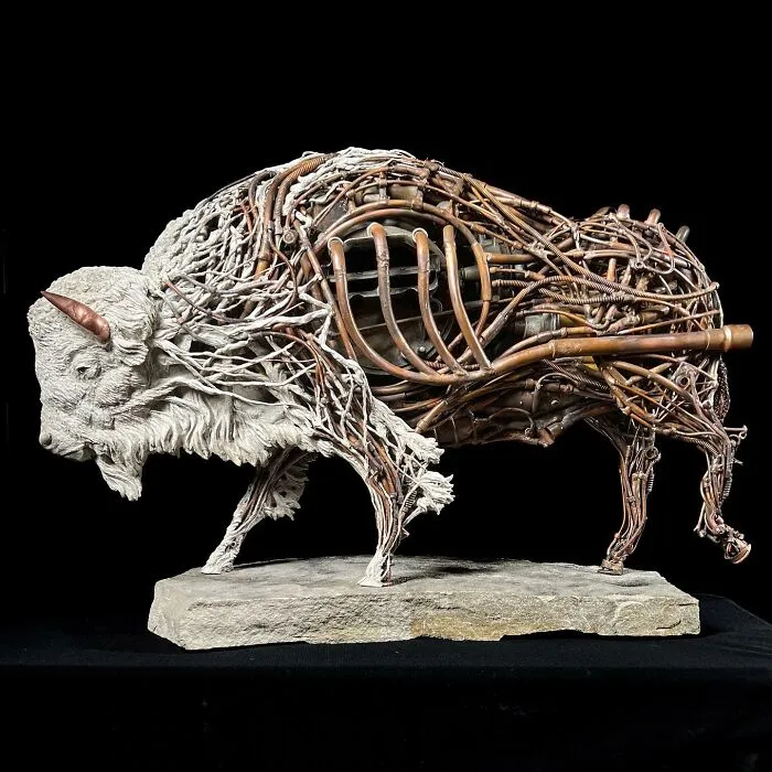 This Guy Makes Animal Sculptures From Junkyard Metal, And They're Hauntingly Beautiful (24 Pics)