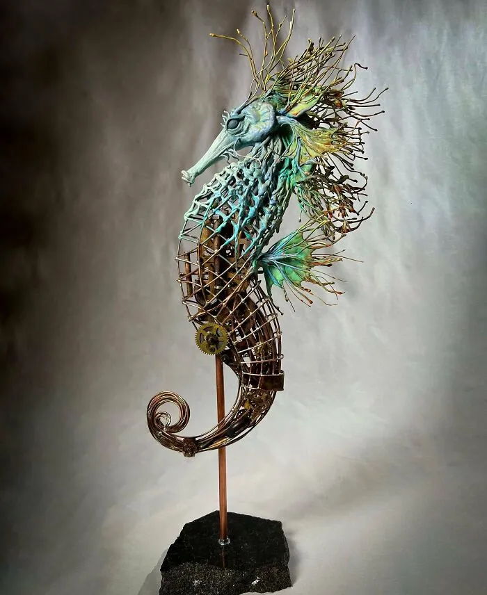 This Guy Makes Animal Sculptures From Junkyard Metal, And They're Hauntingly Beautiful (24 Pics)