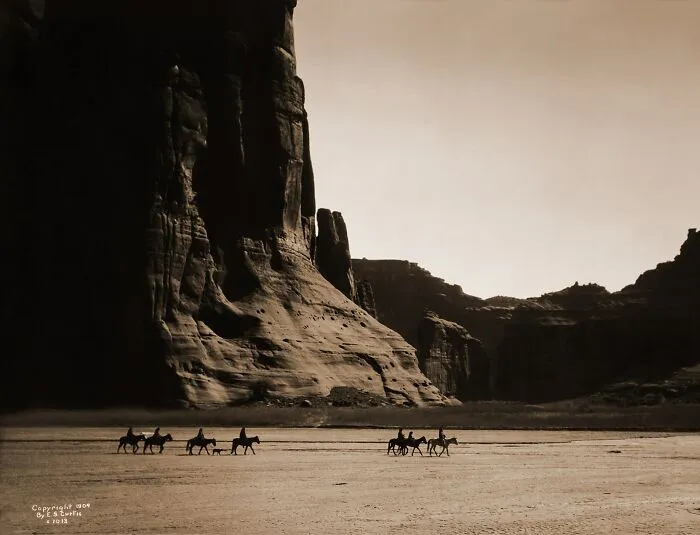 Navajo Riders In Canyon De Chelly, 1904