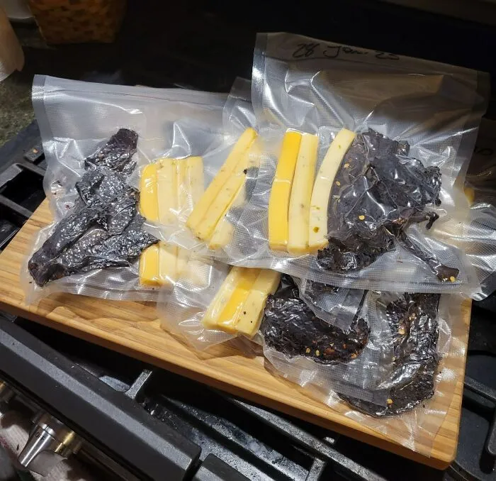 Homemade Smoked Beef Jerky And Smoked Cheese Snack Packs I Made