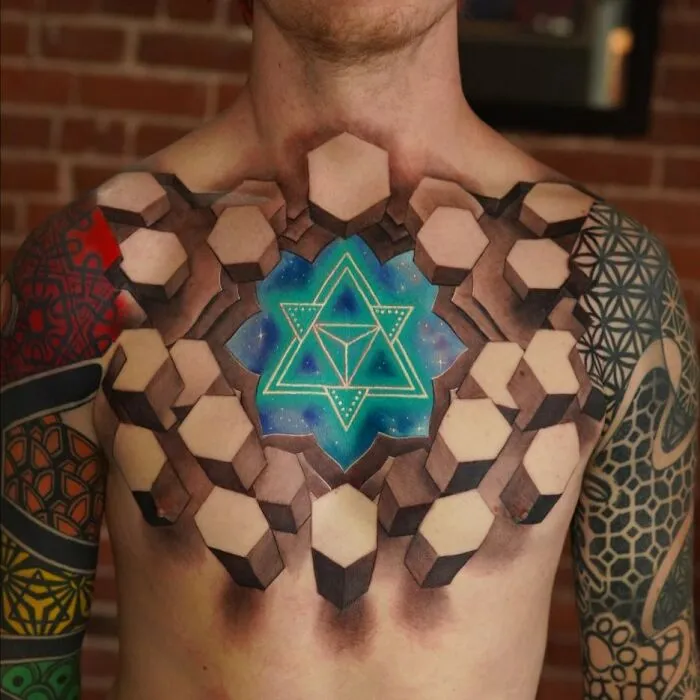37 Surreal Tattoos That Turn Skin Into Optical Illusions (New Pics)