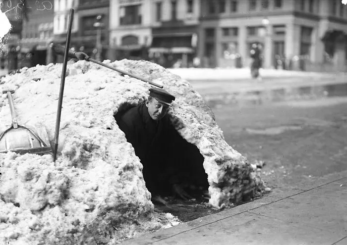 Person In A Snow Pile, Washington, D.C., Between 1915 And 1923