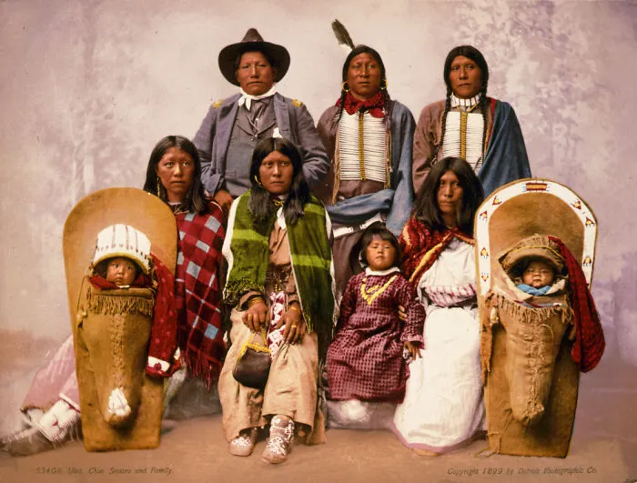 Utes, Chief Sevara And Family, 1885