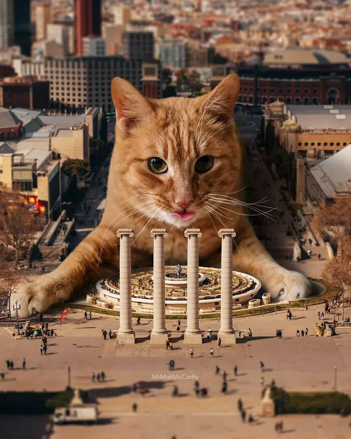 Artist Imagines Surreal Parallel Universe Where Giant Cats Reign, And Here Are 55 New Pieces