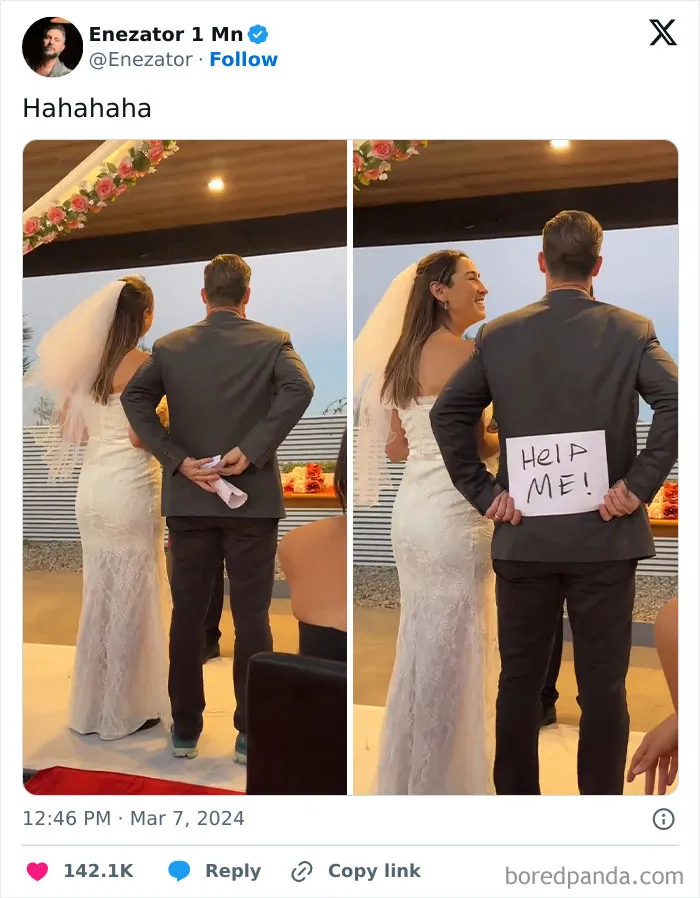 That's Not Cool - Just Think Of What The Bride's Family Was Thinking - Especially Her Father Seeing Her Future Husband Make A Joke About Her Like That