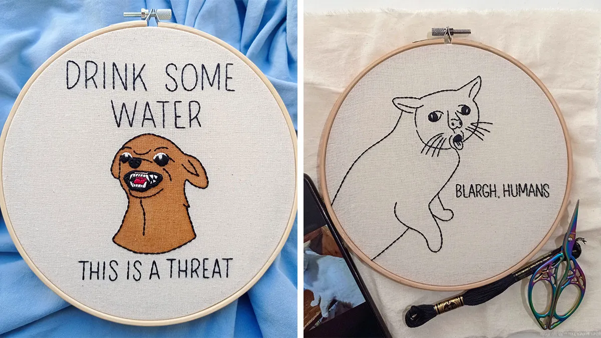 We Hand-Embroidered Animals With A Mix Of Cute And Bold Vibes, And Here's 20 Of Our Best Creations