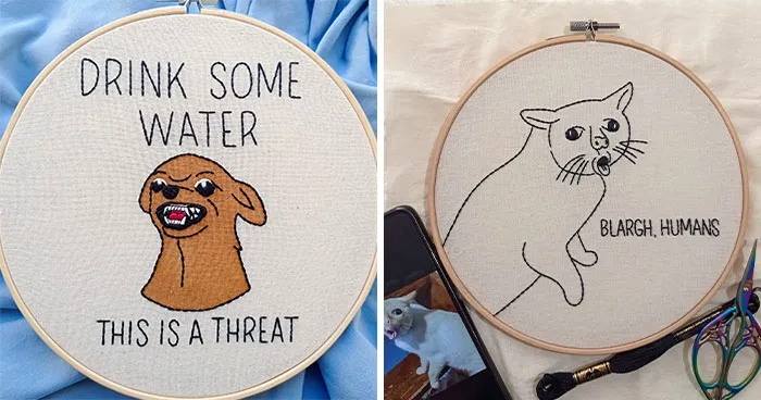 We Hand-Embroidered Animals With A Mix Of Cute And Bold Vibes, And Here's 20 Of Our Best Creations