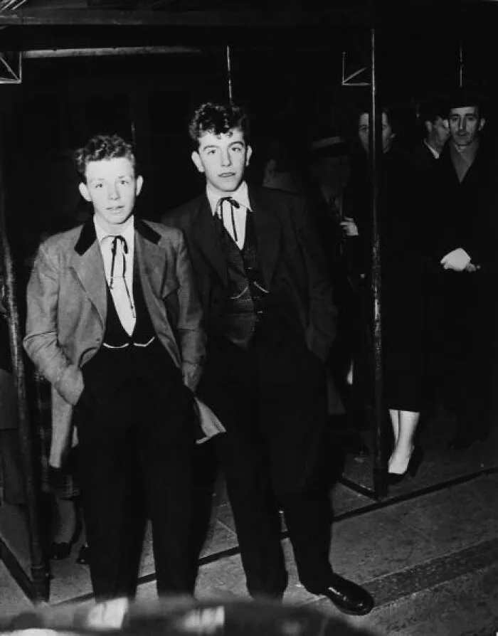 Two Original 1954 Teddy Boys At Kingston Upon Thames