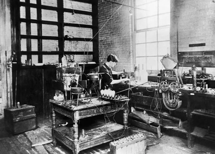 Thomas Edison In His Newark, NJ Laboratory, 1870