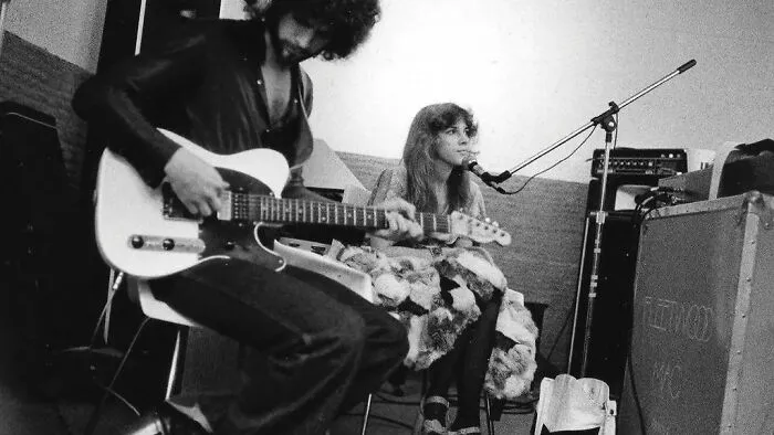Lindsey Buckingham And Stevie Nicks In The Studio During Recording Sessions For ‘Rumours’, 1976