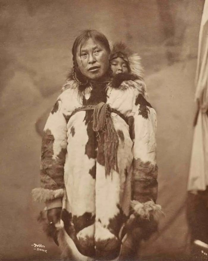 An Inuit Woman With Her Child