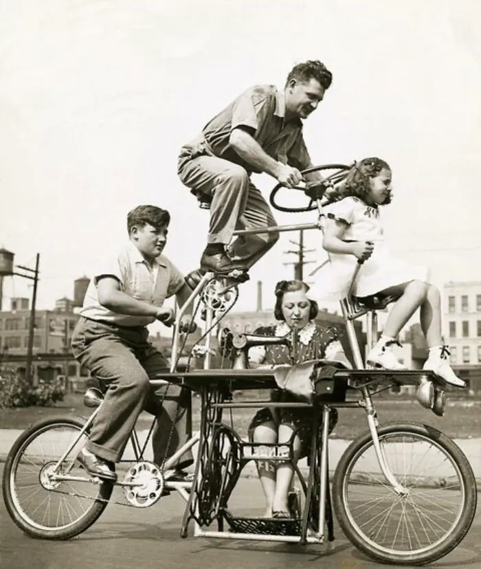 The Family Bicycle Included A Sewing Machine, Invented In 1939