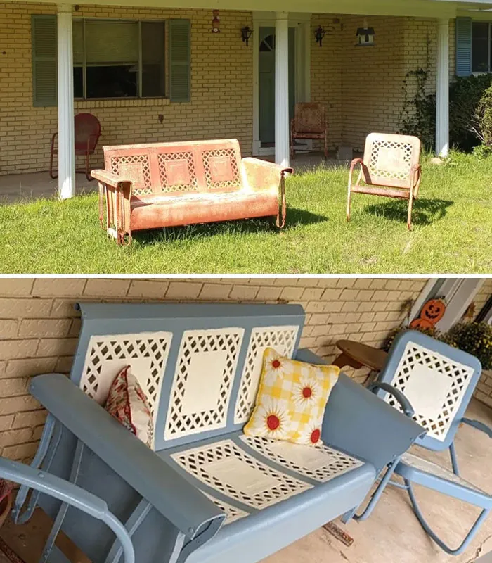 Before And After Of My Grandmother's Vintage Patio Sets!