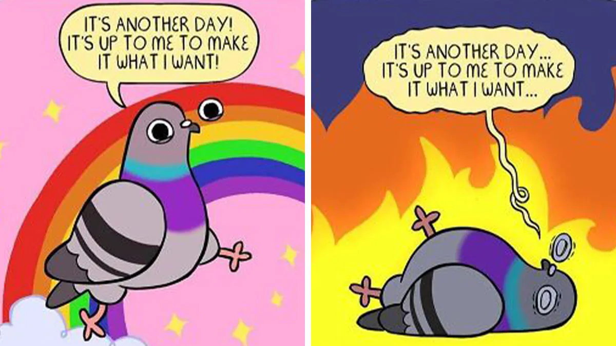 50 New Comics About A Pigeon Going Through Life And Mental Health Struggles By Chuck Mullin
